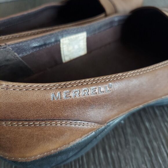 Merrell Apure Saddle Loafers Women's Size 9 Brown Leather Casual Slip Ons - Picture 9 of 13